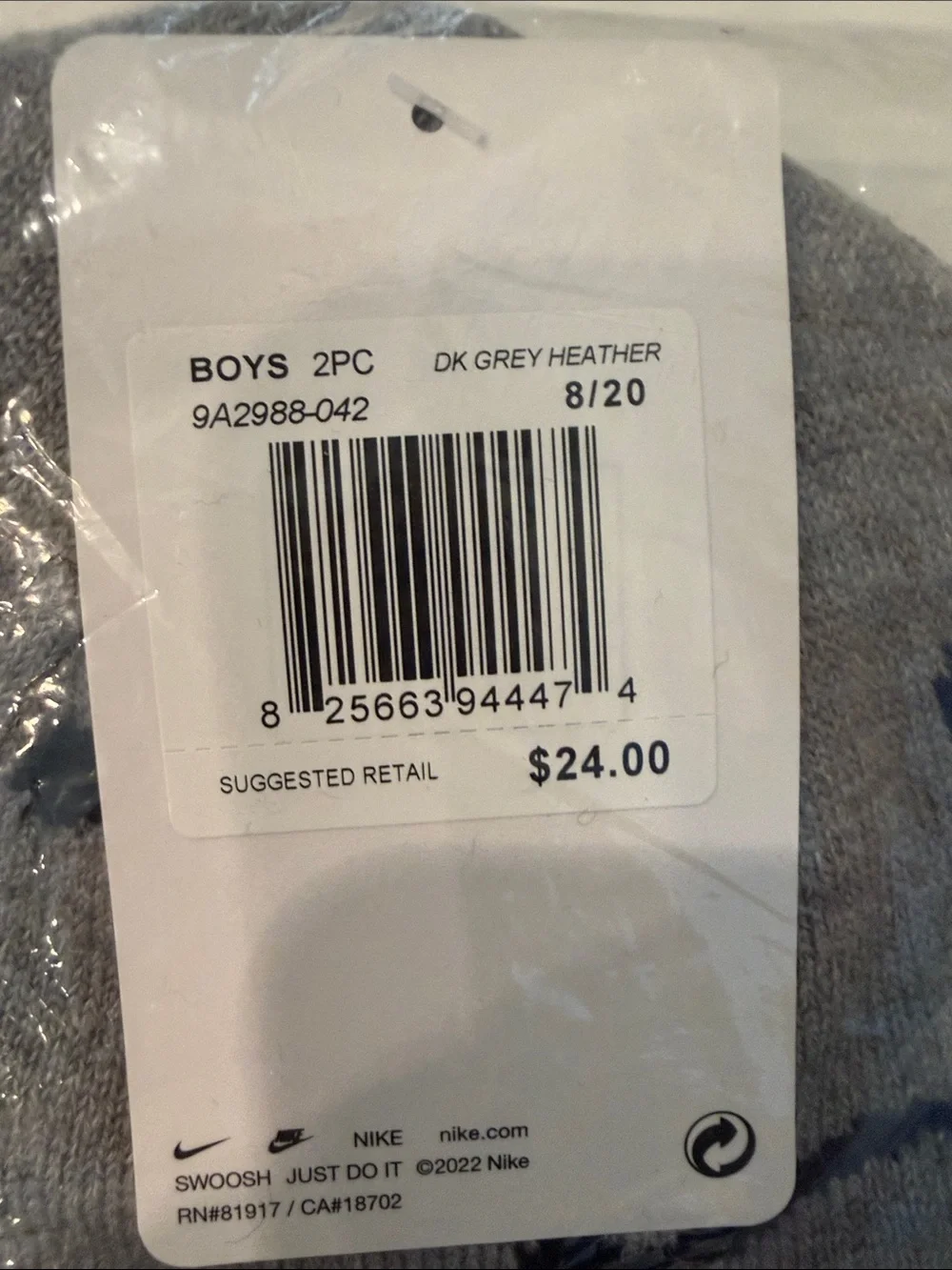 Nike Heather Gray Beanie Set with gloves